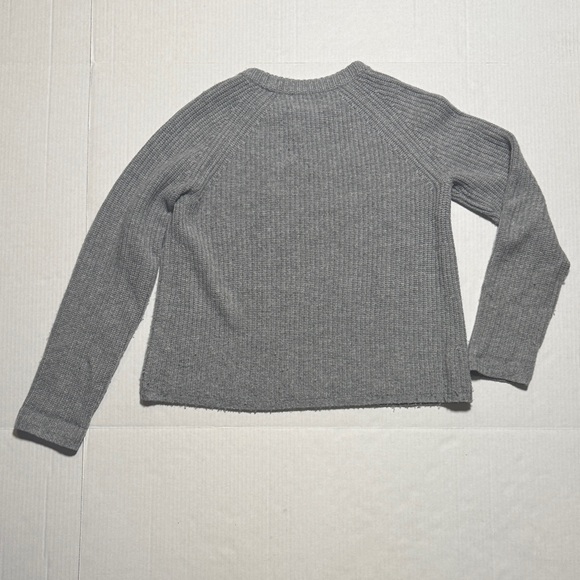 JENNI KAYNE Cashmere Fisherman Sweater Gray Crewneck Minimal Preppy Women's SM - Picture 11 of 12
